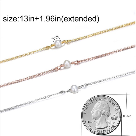 Authentic Sterling Silver with pearl necklace - Picture 3 of 3